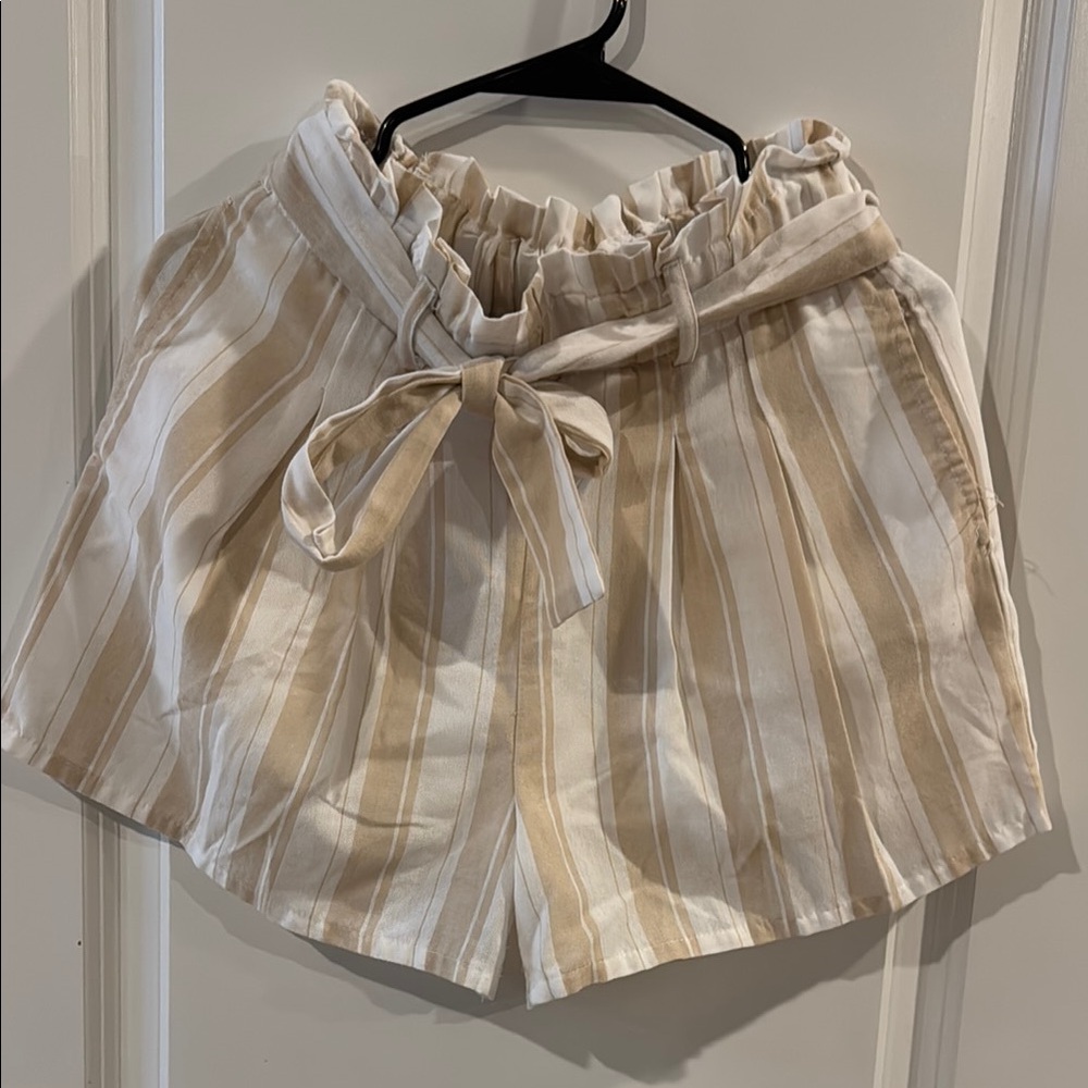 Elegant High Waist Striped Women's Shorts